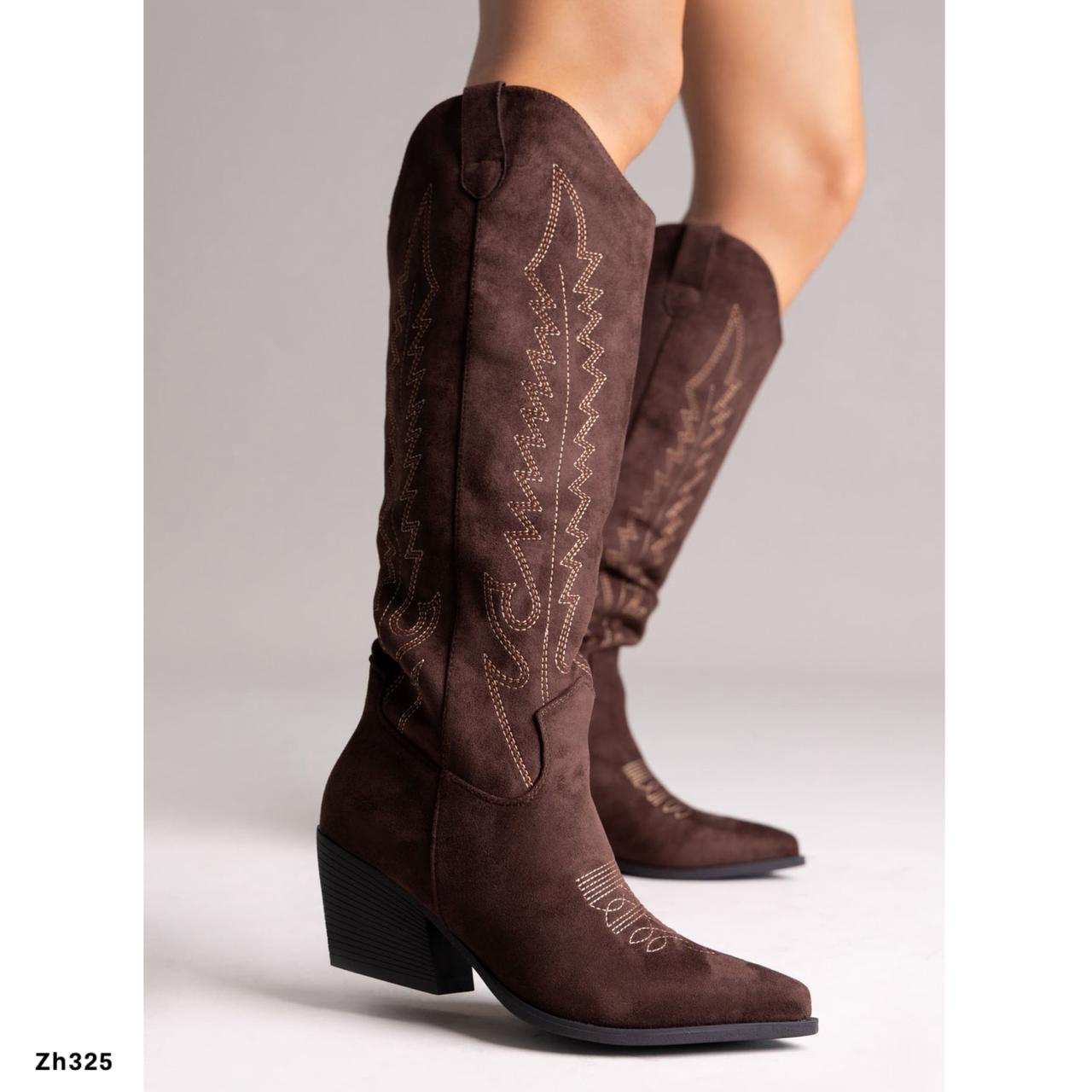 Bota texana café tacon 7cm RXJ295 C-125